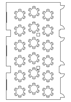 A-B-C Extended Room - Rounds - 108 ppl